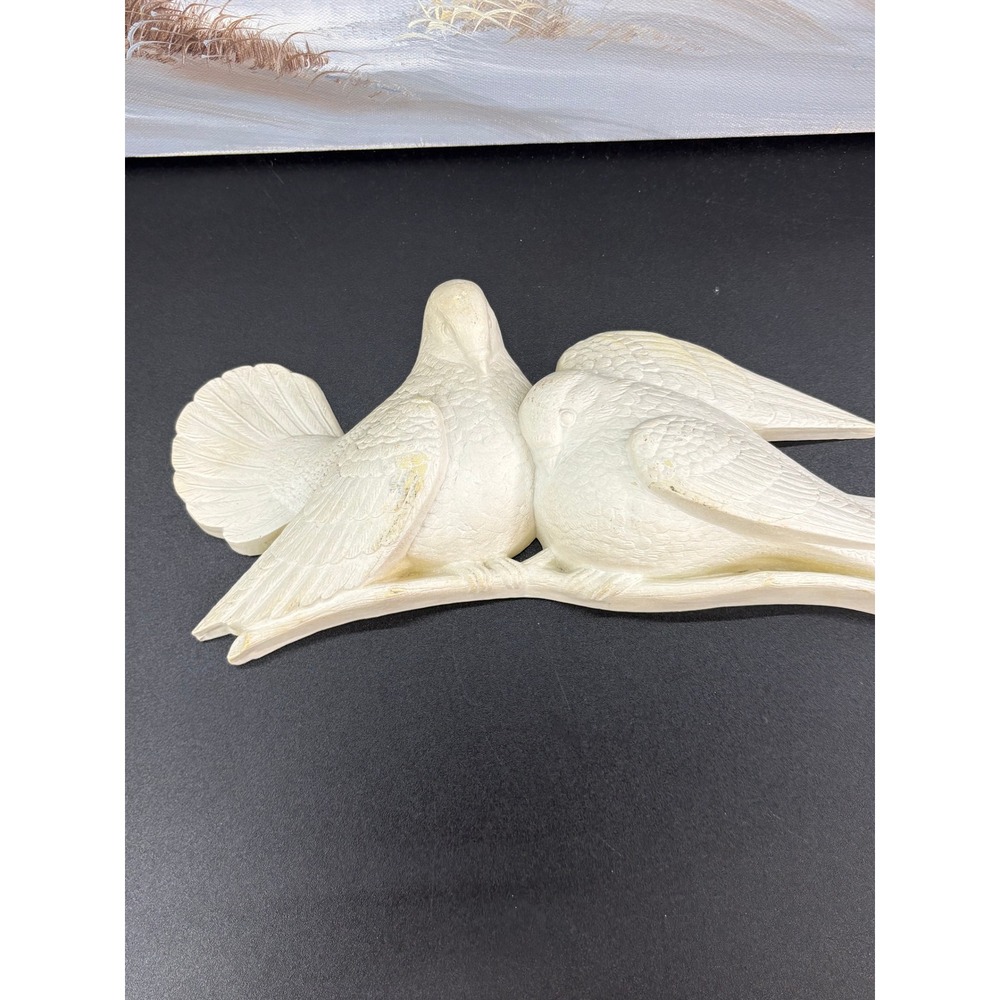 Vintage 1977 Burwood Products White Doves Wall Hanging 2024 Bird Decor